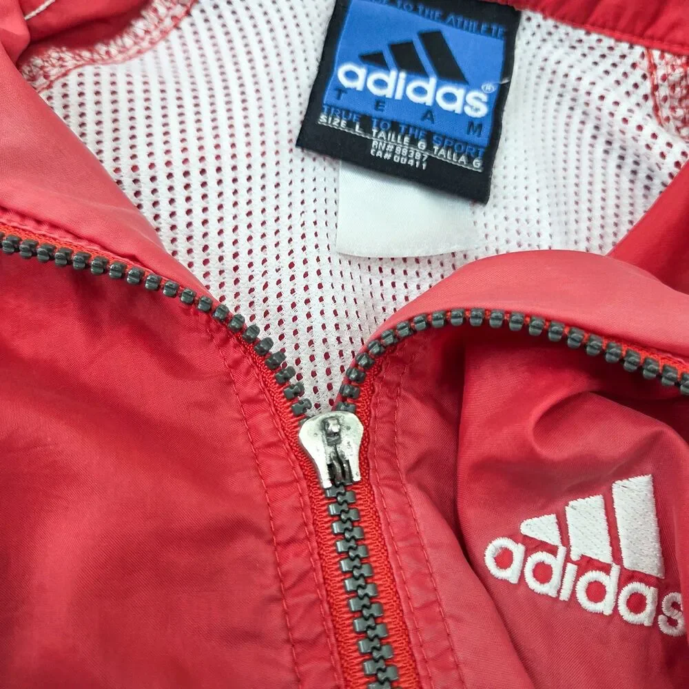 VTG90s Adidas Team True To The Athlete Embroidered 3-Stripe Windbreaker Sz L